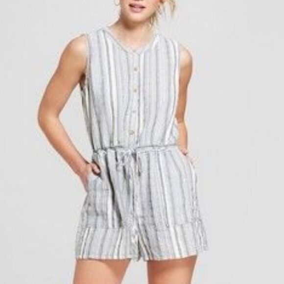 Universal Thread Pants - Universal Thread 100% Cotton Stripe Romper